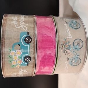 NEW 3 Rolls Spring Member's Mark Premium Wire-Edged Ribbon 150 yards total